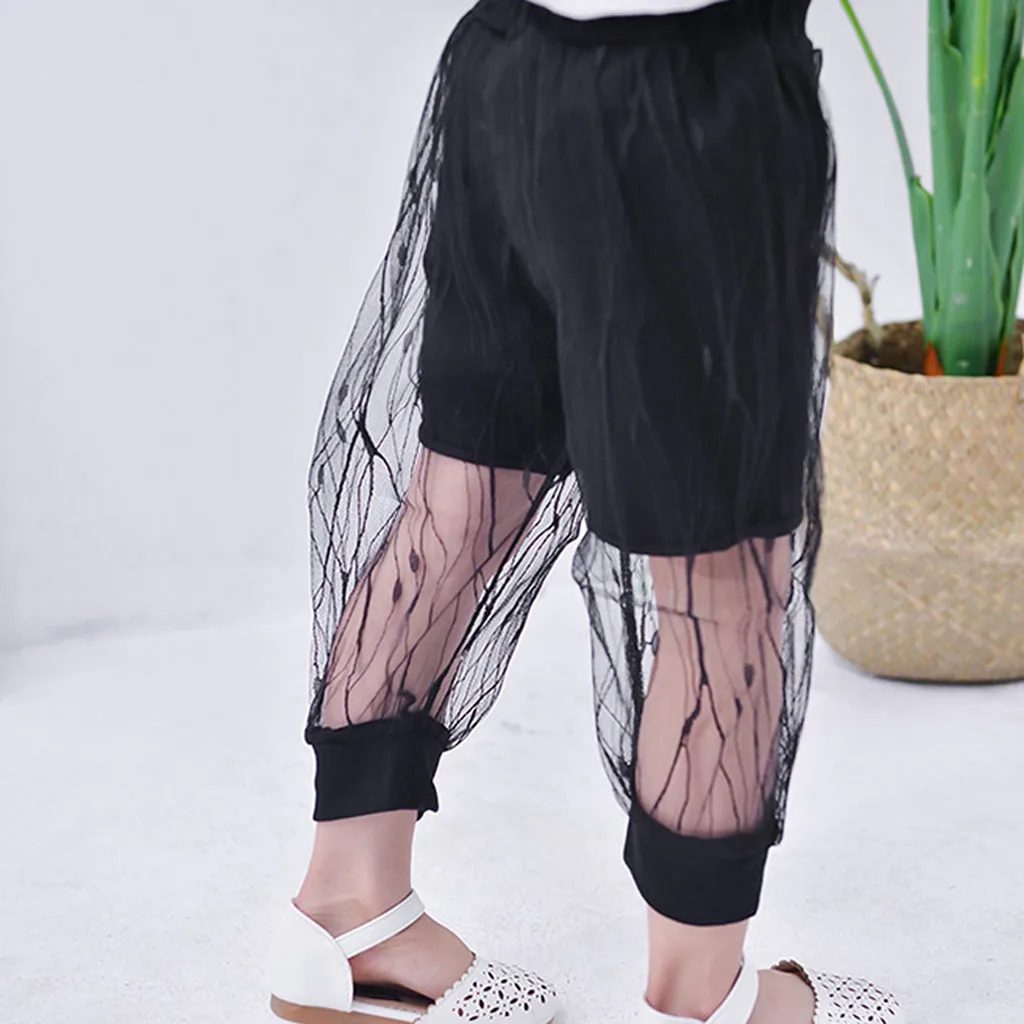 SAGACE/сетчатые кружевные брюки для малышей Летние фатиновые в горошек девочек