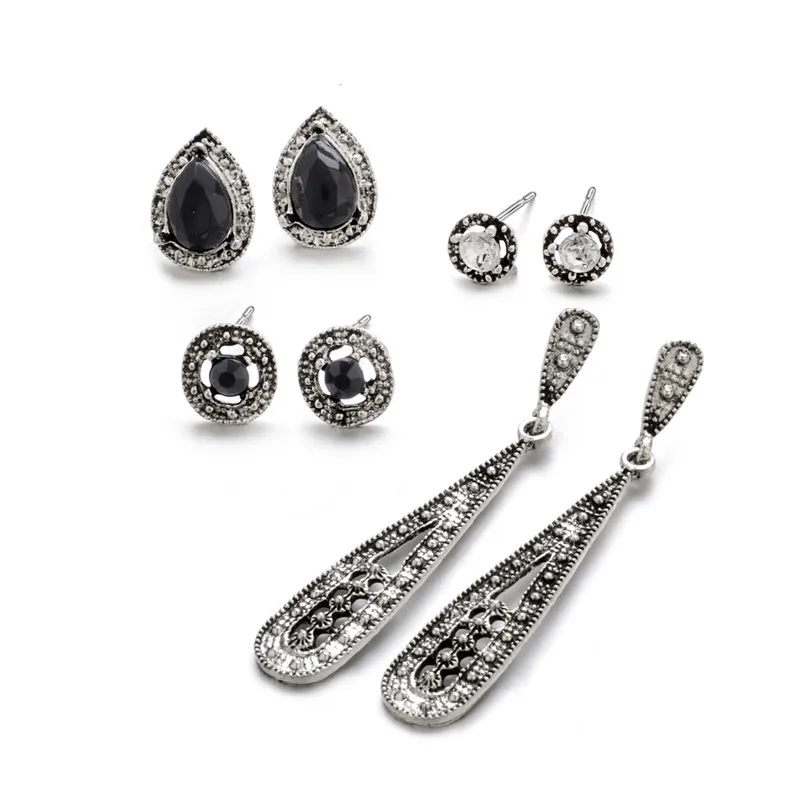 Мода в стиле ретро круглый Циркон длинная водяная капля форме сердца серьги