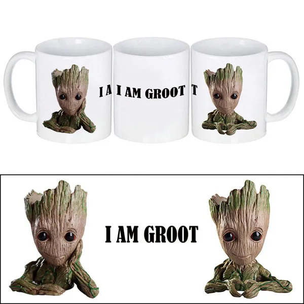 Marvel Baby Young Tree Man Грут стражи Галактики Милая забавная Керамическая Кофейные чашки и кружки для молока медведь чай подарок - Цвет: Style 1