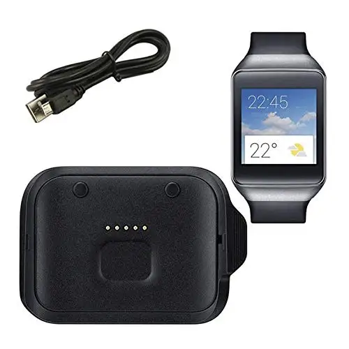 

Smart Watch Charger Charging Dock Charger Cradle For Samsung Gear Live R382 SM-R382 Smartwatch Black