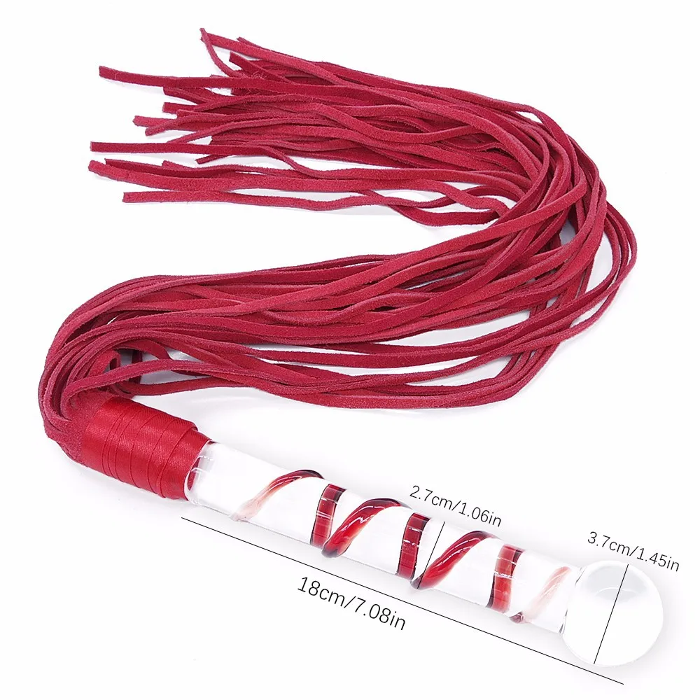 DOMI натуральная кожа анальные игрушки женский Фетиш хлыст стеклянный