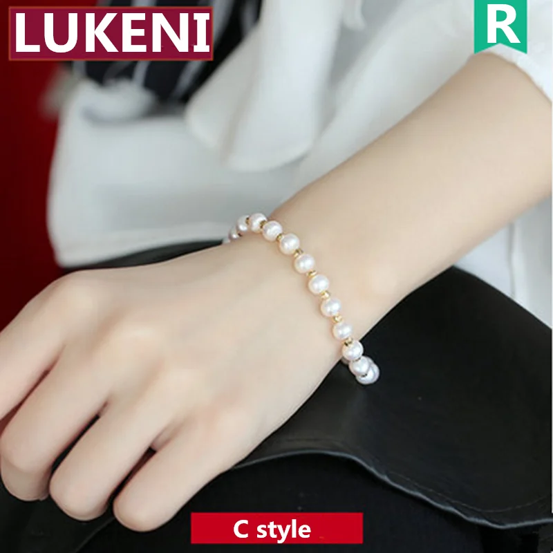 

Real AAA nearly round 100%Natural pearl bracelet Elastic design bracelets & bangles Bracelets for women Free shipping