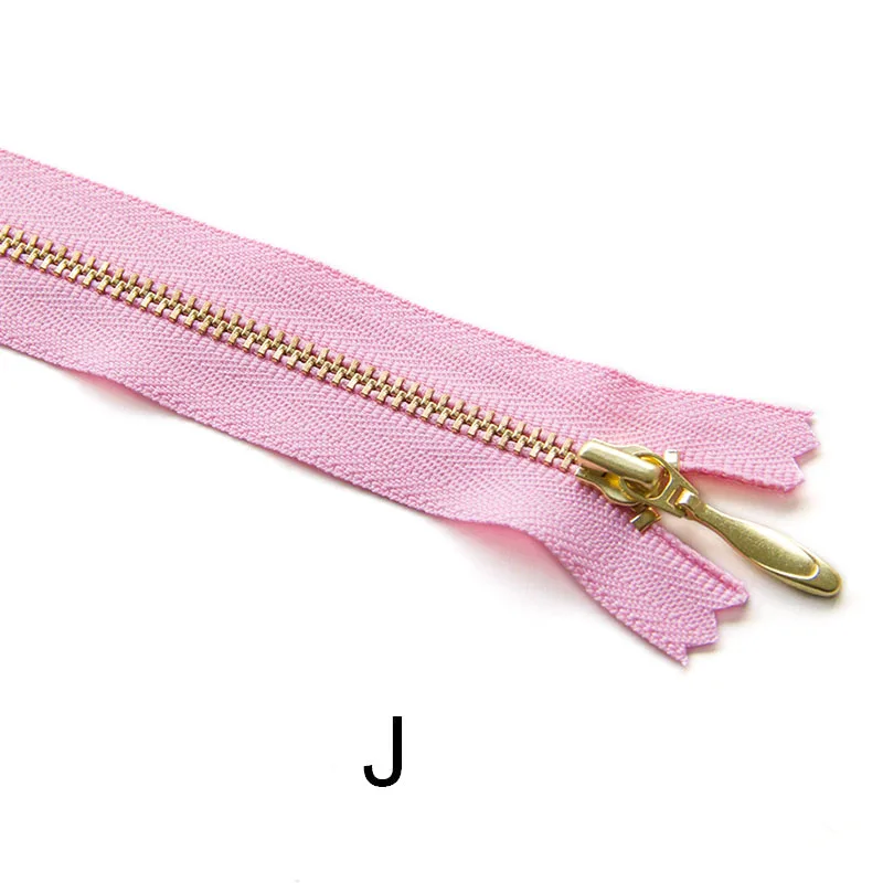 J 1 шт. YKK 3# золотой зуб металлическая молния закрытый конец автоматический замок DIY для сумки кошелек платье обувь Лоскутные аксессуары - Цвет: J