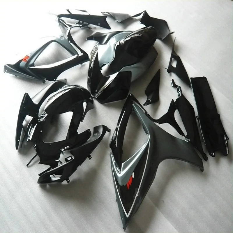 Nn-мотоцикл обтекатель комплект для SUZUKI GSXR 600 750 K6 06 07 GSXR600 GSXR750 2006 2007 ABS черный серый Обтекатели набор