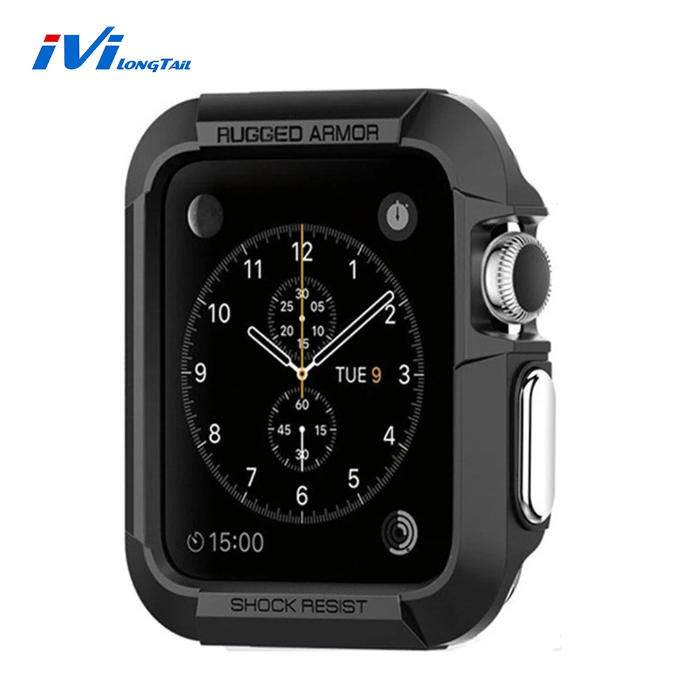 For Apple Watch Case Series 3 1 2 38mm 42mm Cover Shockproof Sport Outdoor Silicone Rubber Gel Skin for iwatch Black White Blue |