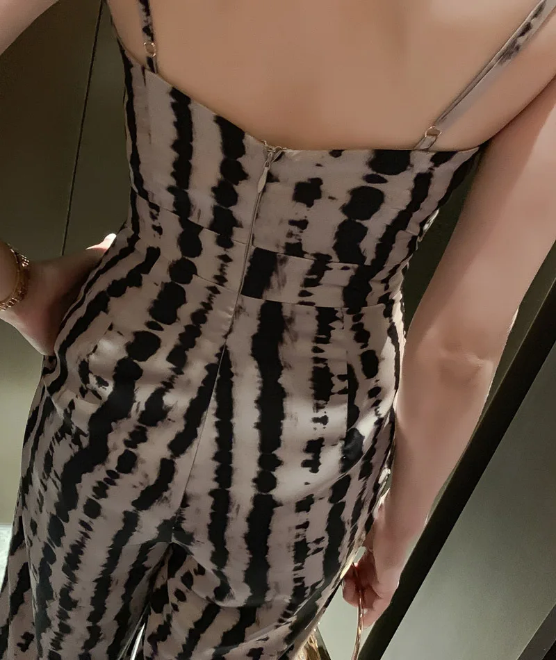 Long Rompers Sexy Women Jumpsuit Summer Party Leopard V-neck Spaghetti Strap Catsuit Overalls Bodysuit Club Pants Playsuits