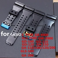watch accessories applicable for casio gshock watch band gls gd ga100 gd100 ga120 gold buckle silver buckle glossy resin strap