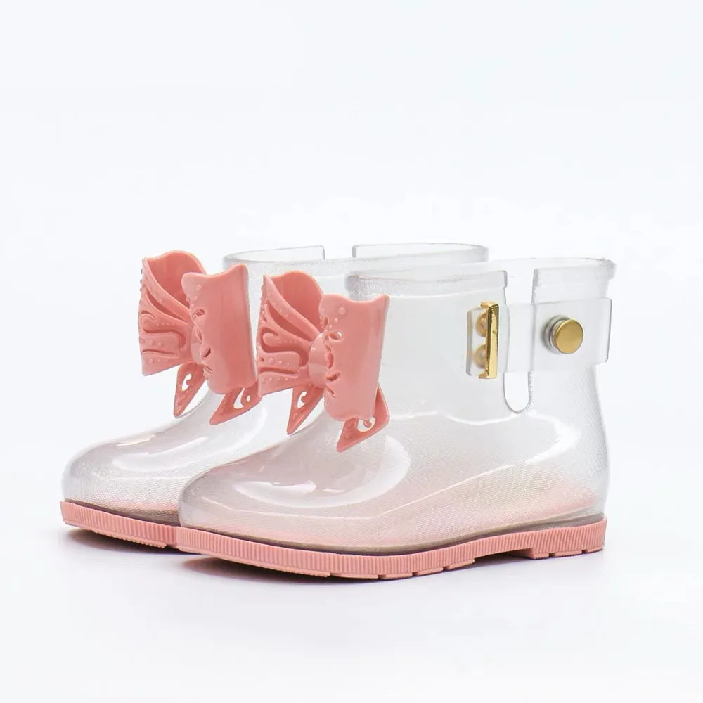 Милые мини ботинки Melissa для дождливой погоды с бантиком модные девочек модная