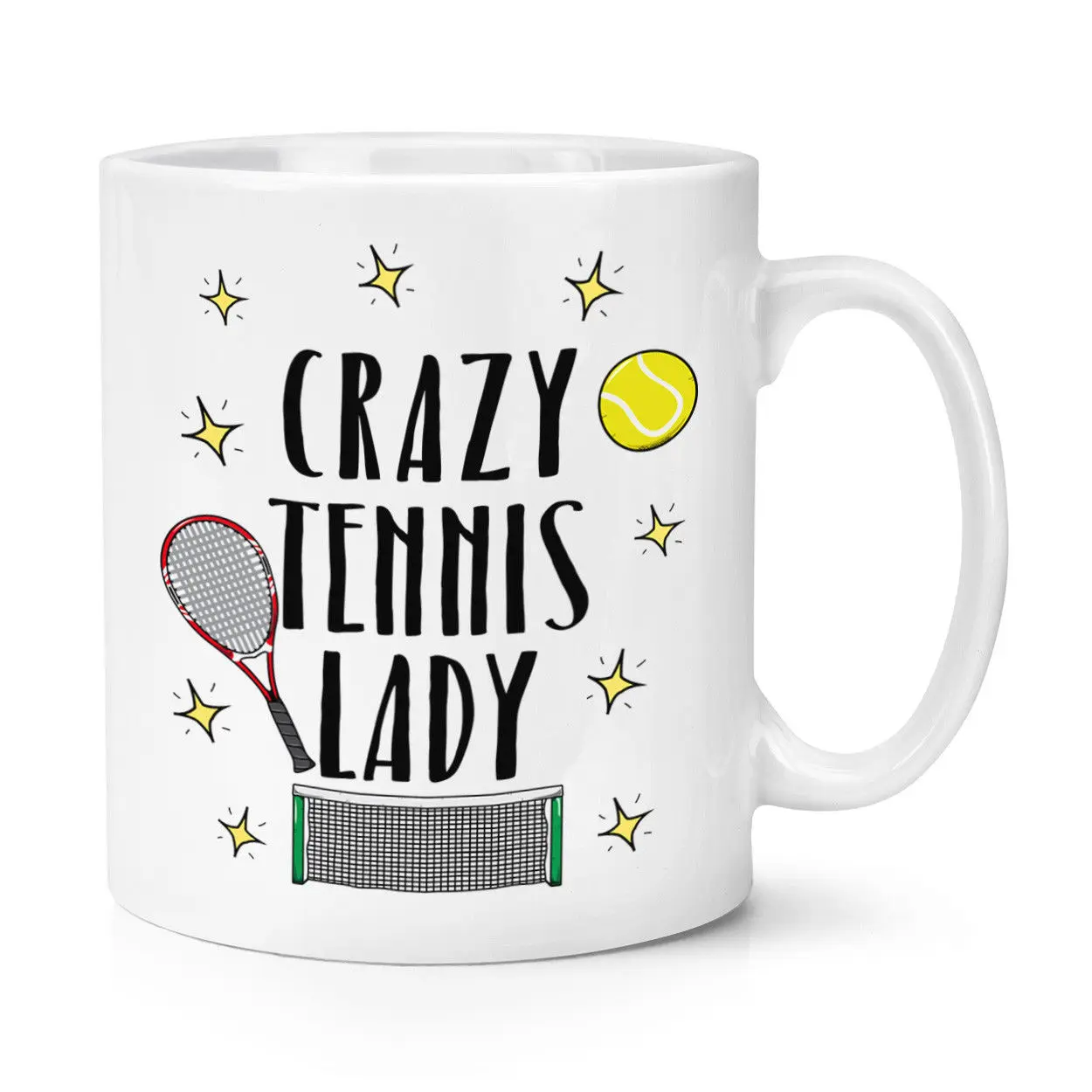Кружка Crazy Tennis Lady 10 унций забавная Спортивная кофейная керамическая