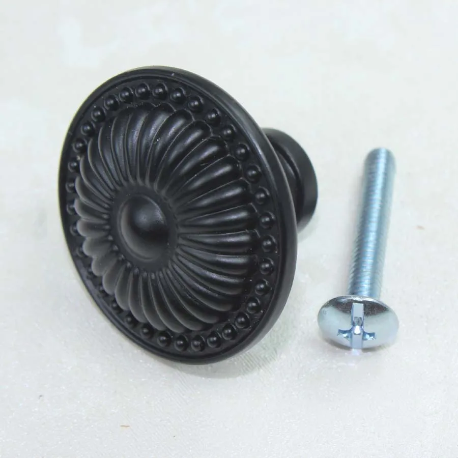 

32mm simple black modern furniture knob black drawer cabinet knob pull black dresser cupboard door knob handle shoe cabinet knob