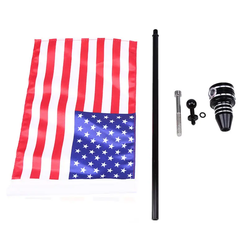 1 Pair Motorcycle Rear Side Mount Flag Pole America USA For Harley Bobber Chopper Sportster XL 883 1200 Luggage Rack | Автомобили и