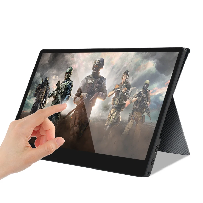 Портативный монитор с сенсорным экраном 15 6 дюйма Type C Full HD 1080 IPS USB встроенный