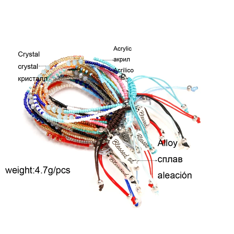 MOON GIRL цветной бисер Многослойные Blessed Charms bracelets для женщин Мода Тренд Boho дружба девушки браслеты Femme
