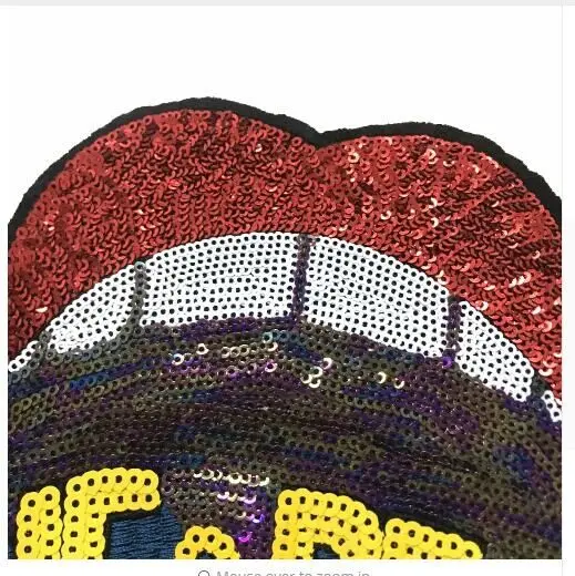 DZLarge Lips Patch for Clothes Fashion Paillettes Applique Sew/Iron on Embroidery Sequined Patches DIY Decoration Sticke | Дом и сад