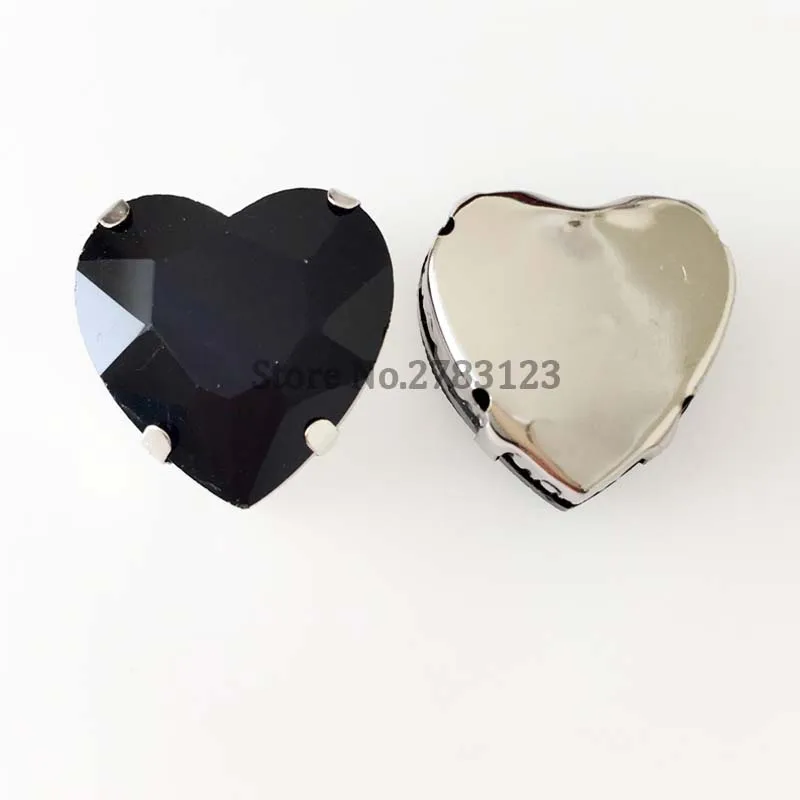 Бесплатная доставка в форме сердца черный цвет высокое стекло кристалл плоская