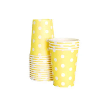 [PGP] Желтый праздничный комплект Бумага pom Фонари кекс обертка чашки салфетки