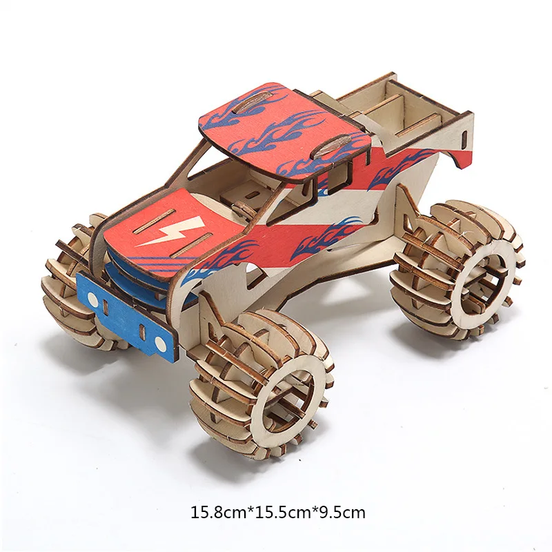 Multicolor Wooden 3D DIY Sports classic Car Puzzle Model Bus Building Kits Toy SUV Motorcycle Gift for Kids | Игрушки и хобби