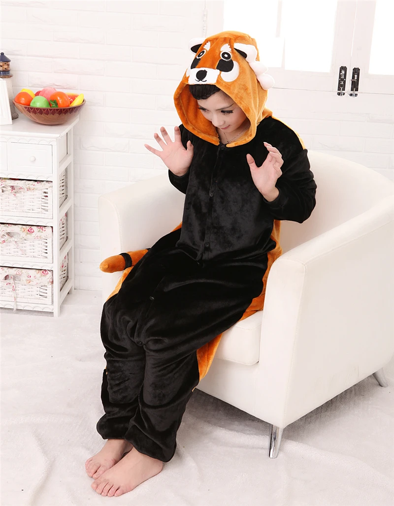 Для детей взрослых одна деталь костюмы аниме Кун енота косплэй пижамы унисекс