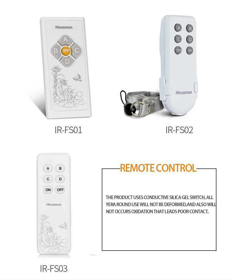 Hesunse IR-FS01, IR-FS02, IR-FS03 ИК-сигнал четыре способа пульта дистанционного управления применяются к ИК Настенные переключатели приемники