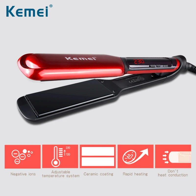 Kemei ЖК-Дисплей Утюг Цифровой Контроль Температуры Выпрямление Утюги