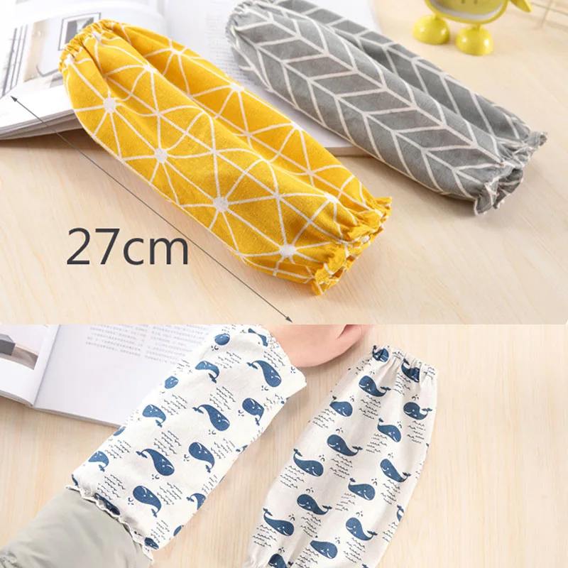 1 Pair Cotton Linen Office Antifouling Sleeve Home Cleaning Supplies Kitchen Cuff Sleeves Cooking Working Tools Long Sleeve