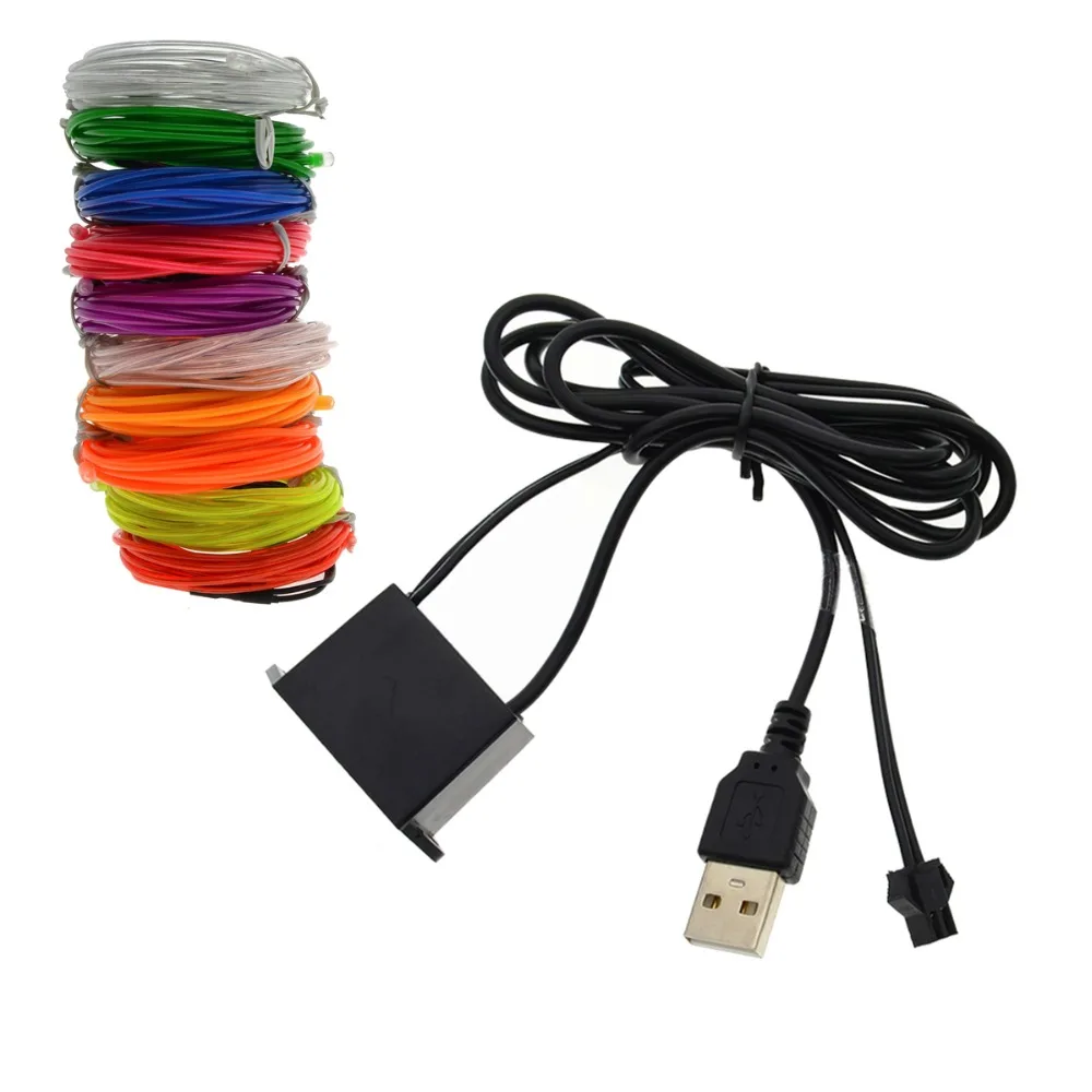USB 5 в EL провод неоновый свет светящиеся Strobing электролюминесцентные украшения для