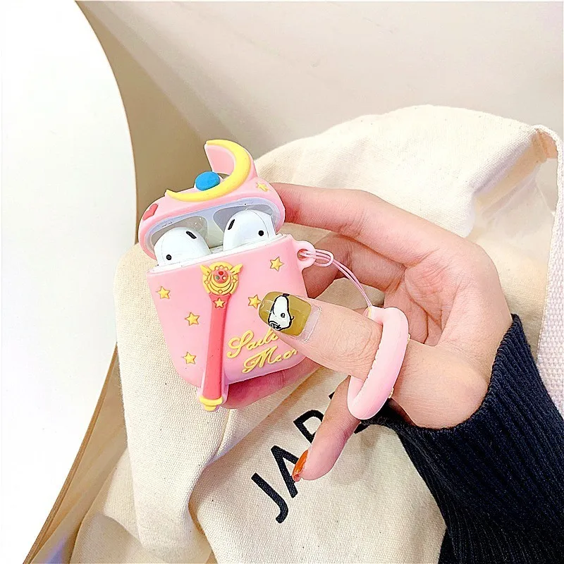 Милый розовый чехол для наушников Sailor Moon с Bluetooth Airpods Милые силиконовые чехлы
