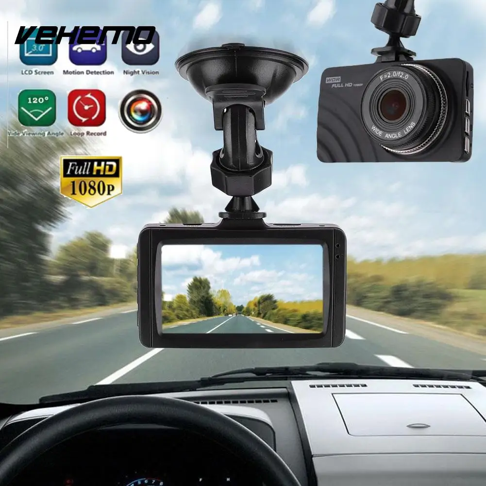 3 дюймов автомобиля Камера регистраторы 2MP 1080 P 120 градусов Широкий формат Ночное
