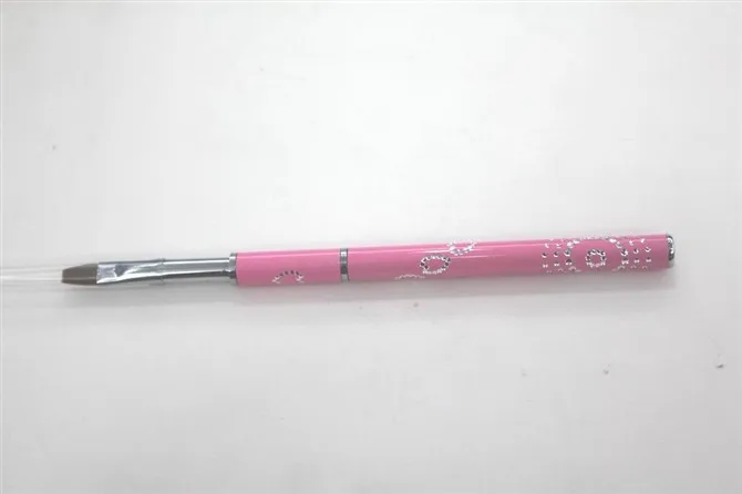 

Wholesale+New Design Nail Tools Black 10# Pure Kolinsky Professional Diamond Painting Metal Nail Gel Brush 10pcs/lot