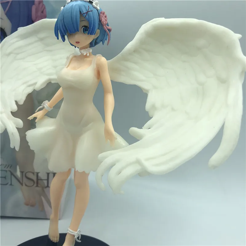 Аниме Re: жизнь в другом мире от zero Angel wings Rem Прозрачное платье ПВХ фигурка Милая Rem модель игрушки 23 см