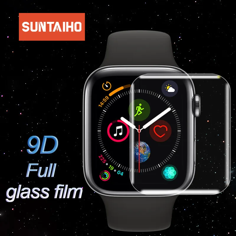 Защитная пленка для экрана Suntaiho 9D Apple Watch Series 4 3 2 полная защитная 40 44 мм|Защитные