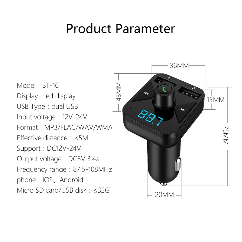 YASOKRO FM передатчик модулятор Bluetooth Handsfree Car Kit автомобильный аудио mp3 плеер с 3.1A