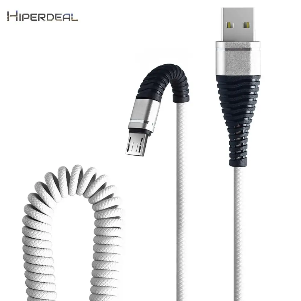 HIPERDEAL USB 3,0-Micro USB рыбий хвост пружинный прочный кабель для быстрой зарядки данных для телефона Android безопасная портативная линия зарядки
