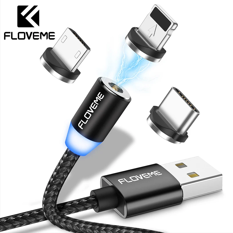 Магнитный кабель FLOVEME для iPhone XR XS Max магнитное зарядное устройство USB зарядный Micro