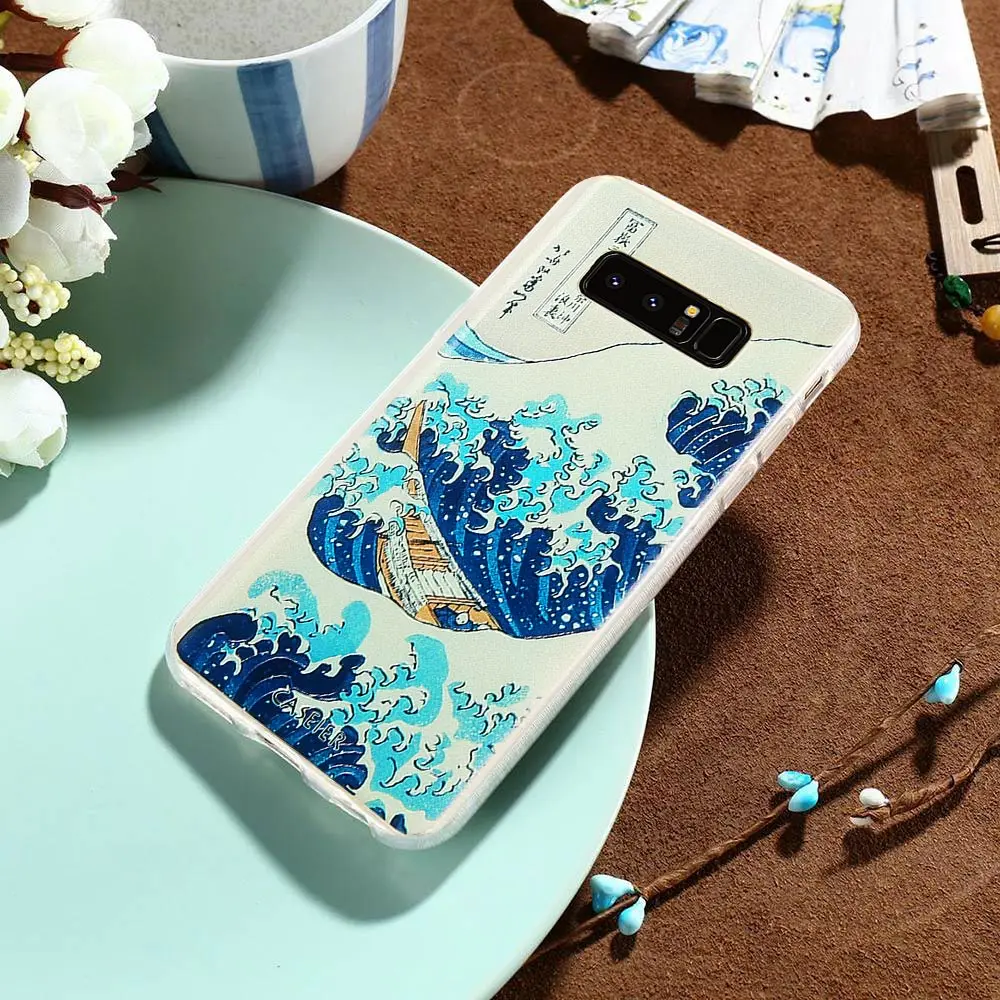 CASEIER Phone Case For Samsung Galaxy S6 S7 Edge S8 Plus Note 8 Cases Soft TPU Ultra-thin Japanese Style Cover Vintage Shell |