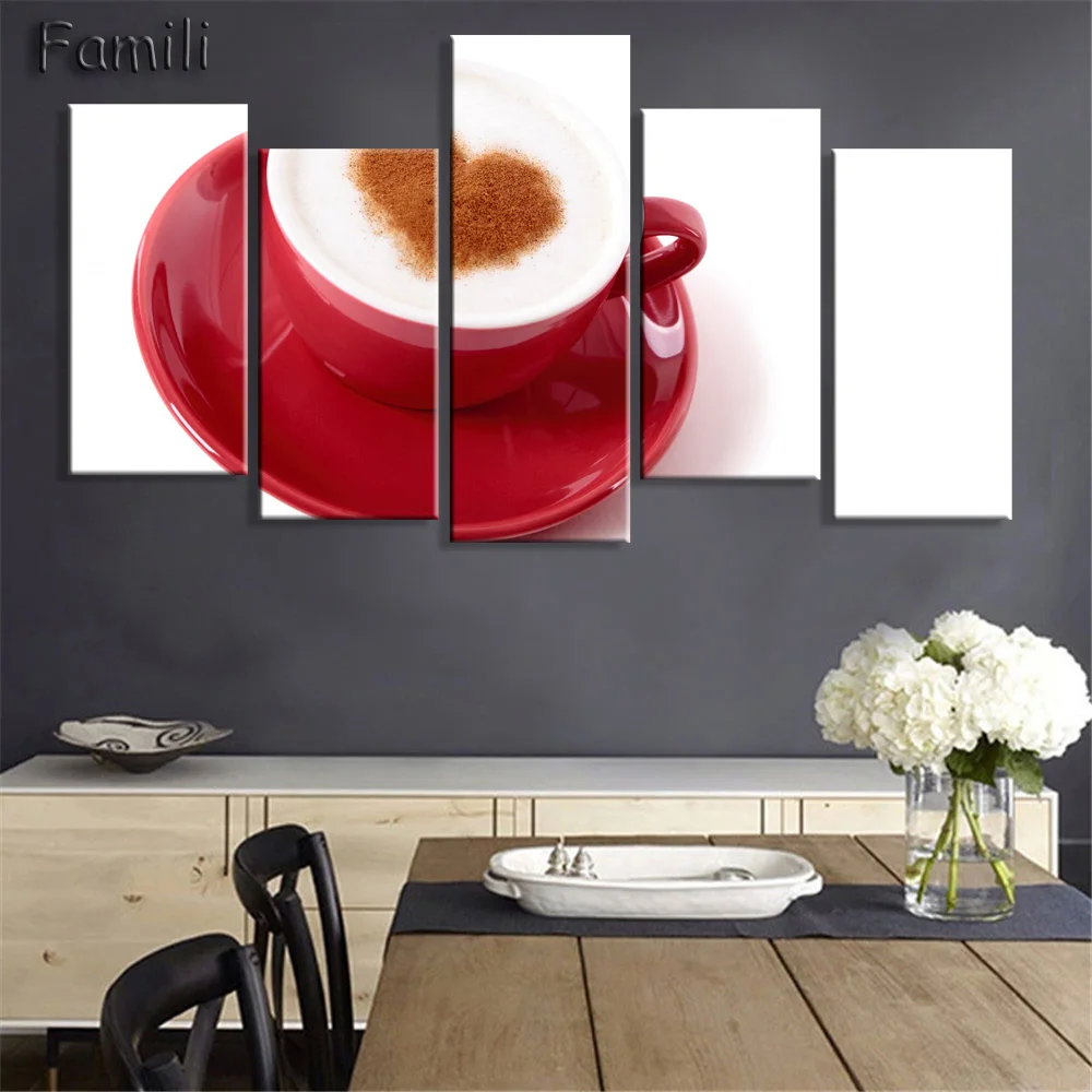 Модульная картина коричневый кофе в чашке настенное искусство холст картины