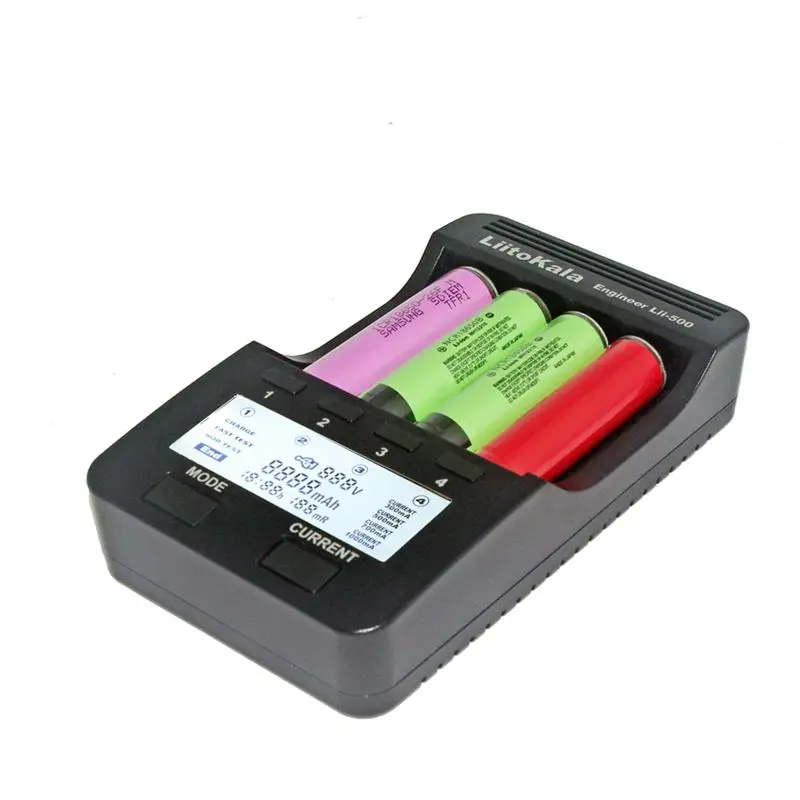 LiitoKala Lii-500 12V US UK 2.0A ЖК-дисплей умный литиевый и NiMH зарядное устройство 18650 26650 14500 AA