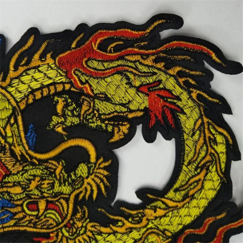 Футболка Для женщин патч вышивки 24 см дракон иметь дело с ним железа на патчи для