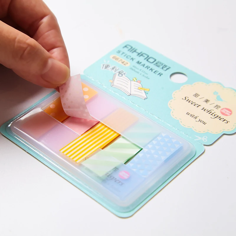 Маркеры карамельных цветов 6 шт. декоративные милые стикеры в горошек для заметок