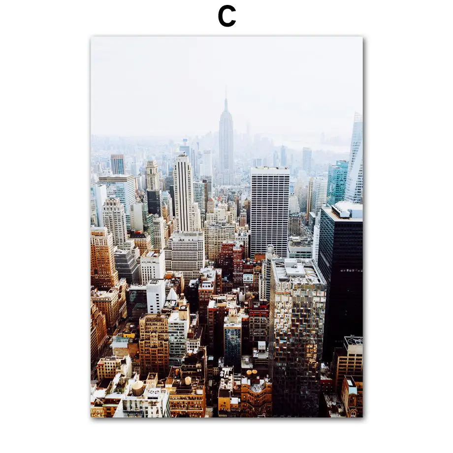 

New York Empire State Building Church Nordic Posters And Prints Wall Art Canvas Painting Wall Pictures For Living Room Decor