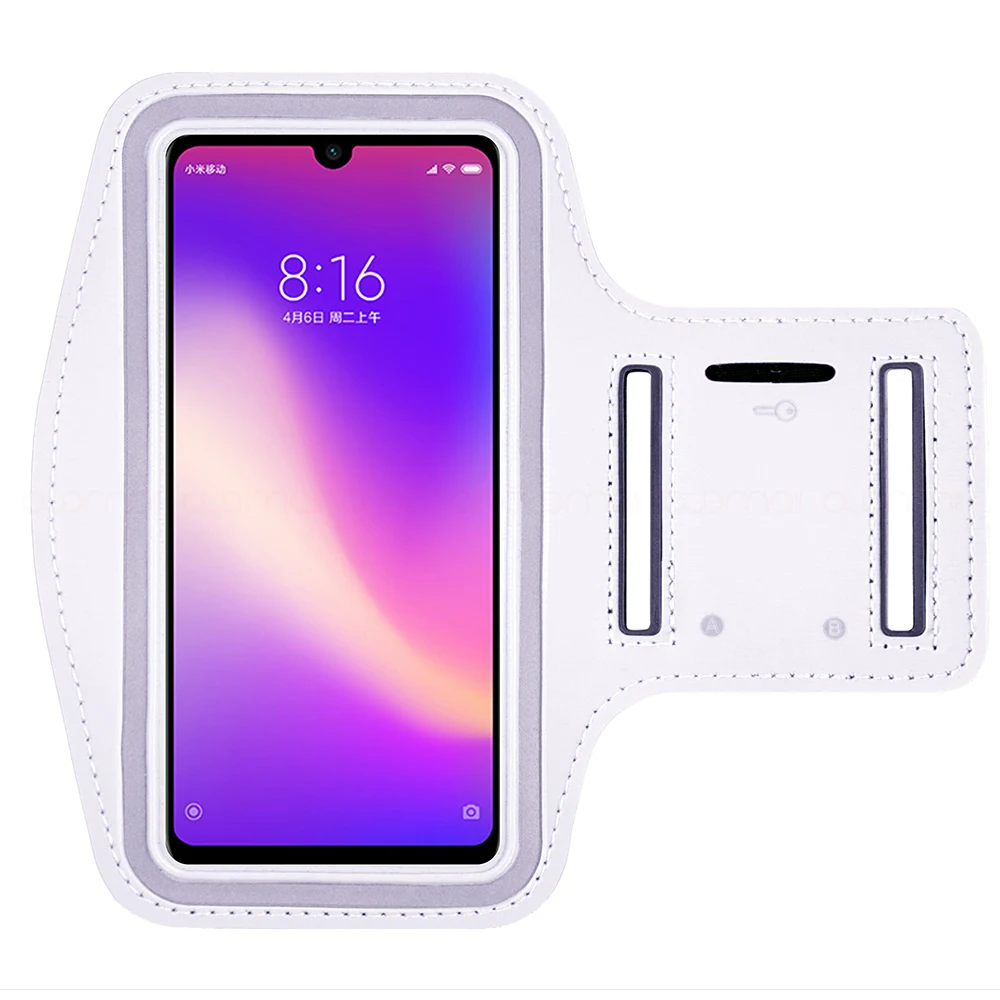 Белый Универсальный спортивный наручный чехол для телефона для xiaomi mi9 8 cc9 Redmi k20 note 8 Pro 7 наручная сумка для бега мужские и женские аксессуары для улицы mix 3 2 - Цвет: Белый