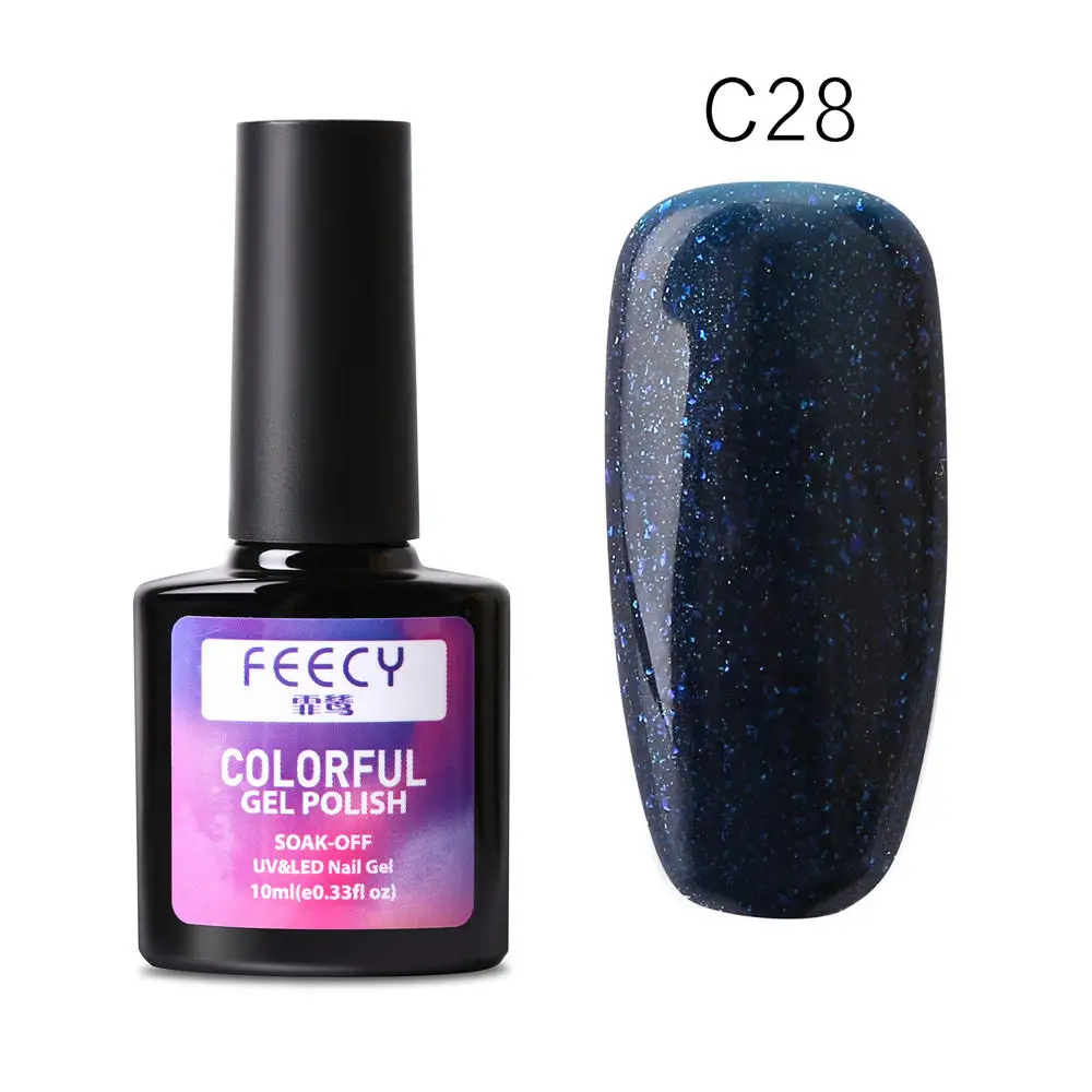 Feecy C28 Gel Nail Polish Soak Off UV LED Gel Varnish Wipe Top Coat Color Nail Gel Polish DIY Nail Art Lacquer Manicure Nail Art Tool - Цвет: Feecy C28