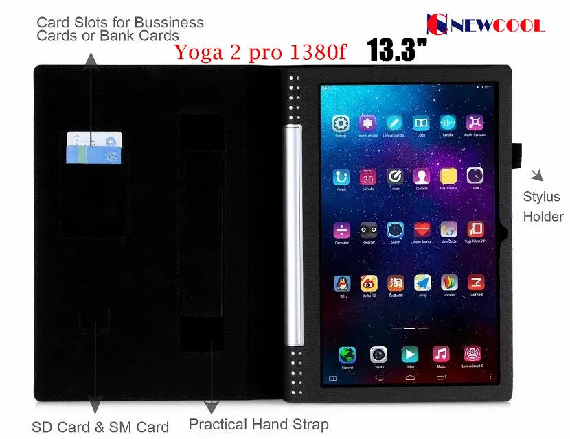 Кожаный чехол с личи для lenovo yoga 2 pro 1380F tablet Pro 13 3 дюймов планшета|tablet cover|tablet case