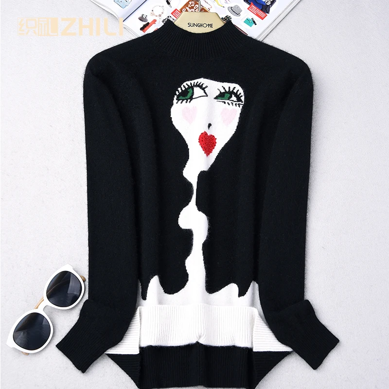 Cashmere sweater turtleneck female cashmere pullover short design slim basic shirt | Женская одежда