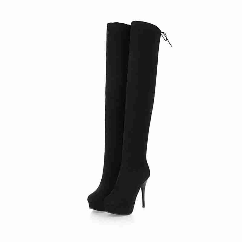 Большие Size34-43 Новинка 2019 года пикантные женские сапоги черные красные осенние до