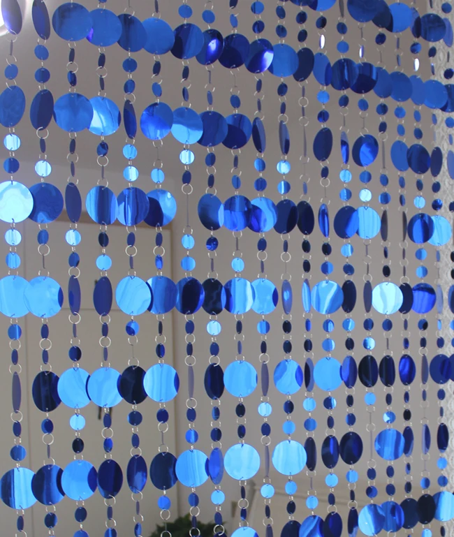 

Blue plastic door curtain DIY glitter sequins fashion interior Home decoration festive stage background ornaments