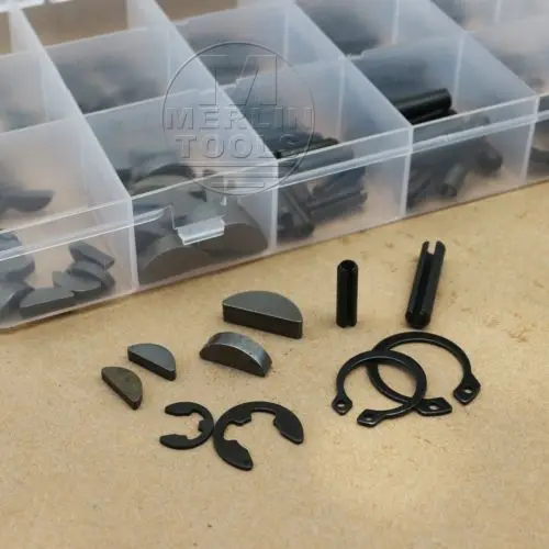 18 kinds Woodruff Keys Snap Ring Roll Pin E-Clip Assortment Kit | Screws