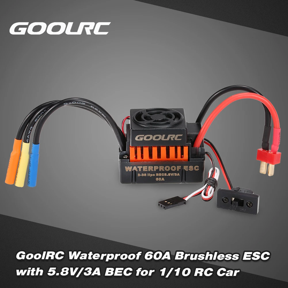 GoolRC водонепроницаемый 60A бесщеточный ESC Электрический контроллер скорости с 5 V/3A