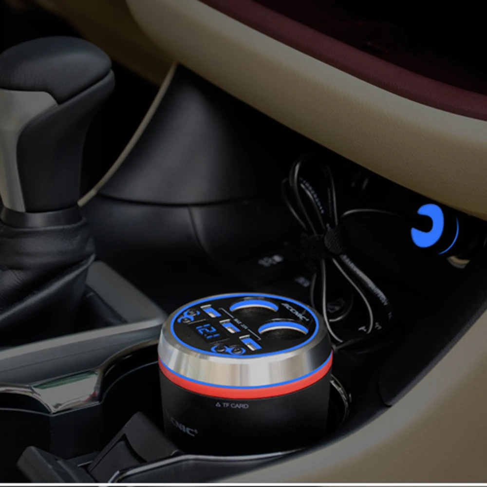 Автомобильный Прикуриватель разъем Зарядное устройство чашевидный 12 24V Bluetooth 3 0