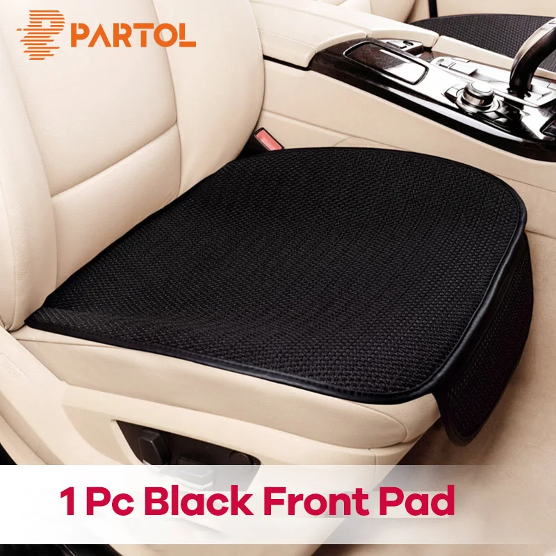1PC Black Front Pad Partol дышащие противоскользящие автомобильные чехлы для сидений автомобиля, защита для сидений, переднее и заднее автомобильное сиденье, подушка, коврик, четыре сезона, лето - Название цвета: 1PC Black Front Pad